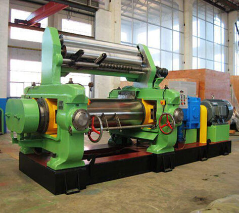 rubber mixing mill with stock blender