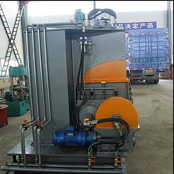 Image of a pressured lab kneader machine in a laboratory, mixing high-viscosity polymer under sealed conditions